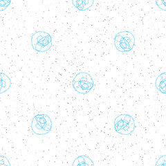 Wall Mural - Hand Drawn blue Snowflakes Christmas Seamless Patt