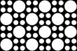 Tapety z kolistymi wzorami, ilustracja geometryczna, białe kropki na czarnym tle, wzór biało- czarny