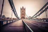 Fototapeta Londyn - On Tower Bridge in London - long exposure