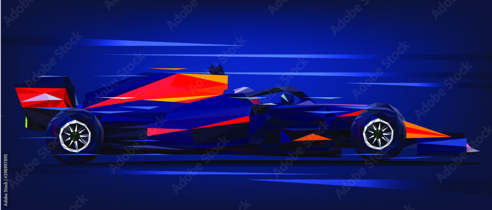 Formula One Racing Car. Polygon Vector Eps10 Stock Vector | Adobe Stock