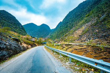 Street view in Ha Giang highland, Vietnam