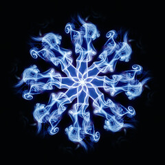Aufkleber - filigrane ornament with mandala shape on black backgrond,