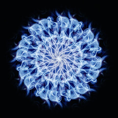 Aufkleber - filigrane ornament with mandala shape on black backgrond,