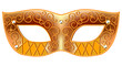 Vector gold ornate Venetian carnival mask with diamonds. Mardi Gras