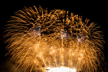 Bursting of Fireworks festival in the night.