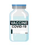 Fototapeta Panele - Vaccine in a bottle. Vaccination against the Covid-19 coronavirus.