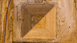 Aerial Vertical view of the pyramid of King Khafre, Giza pyramids landscape. historical egypt pyramids shot by drone