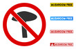 No Mushroom sign with captions in rectangle frames. Illustration style is a flat iconic symbol inside red crossed circle on a white background. Simple No Mushroom vector sign, designed for rules,
