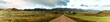 Panorama shot of fay road to mountains in america countryside nature
