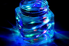 Jar Light With Immersed RGB Led Strip. Mason RGB LED Jar Lights Used In Decorations