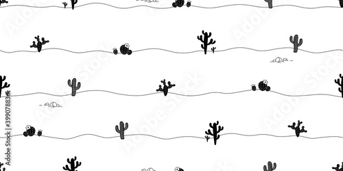 Photo cactus seamless pattern vector Desert botanica flower garden plant cartoon tile