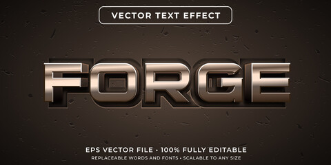 Wall Mural - editable text effect in forged metal style
