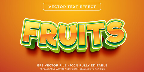 Editable text effect in fruit cartoon text style