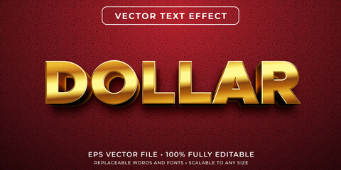 Wall Mural - editable text effect in gold dollar style