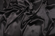 Black wave silk fabric horizontal background