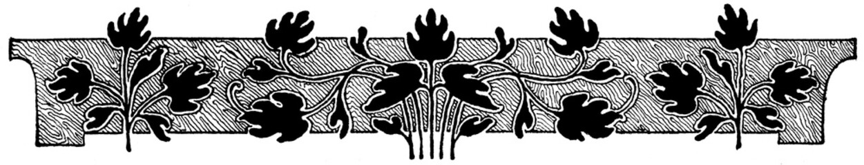 abstract ornament, chapter separator in a book. illustration of the 19th century. germany. white bac