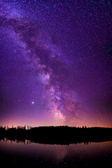 Milky Way over the pond, cosmic landscape