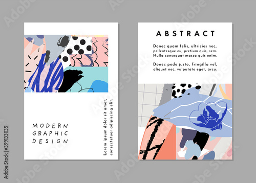 Papel de parede Collection of creative universal floral  artistic cards