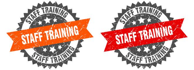 staff training band sign. staff training grunge stamp set