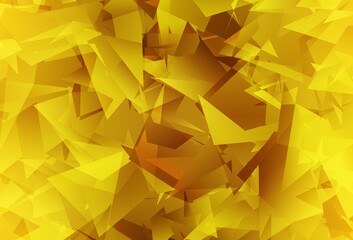 Dark Yellow vector polygon abstract layout.