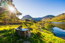 Sunrise At Buttermere Lake In Lake District. Cumbria. England