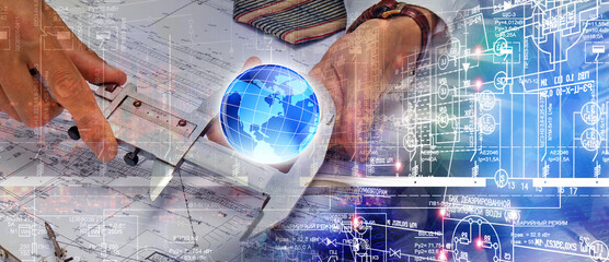 Wall Mural - engineering industrial technology concept