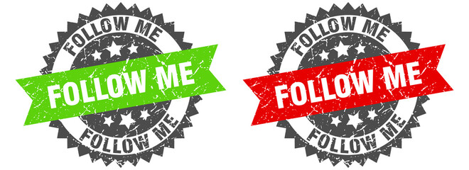 follow me band sign. follow me grunge stamp set