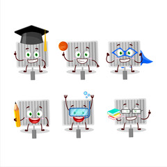 Sticker - School student of grill gate cartoon character with various expressions