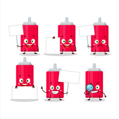 Canvas Print - Ketchup bottle cartoon character bring information board