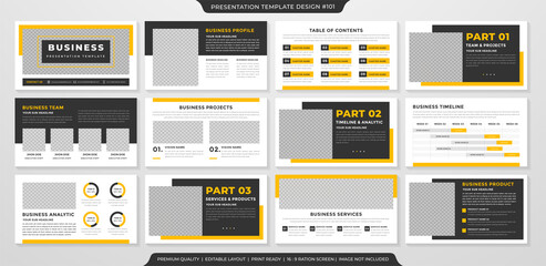 minimalist presentation template with simple and clean layout use for business profile and annual report