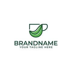 cup and leaf combination for the tea shop logo