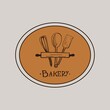 Bakery logo design. An idea for cafe, Bakeshop, muffin shop, desserts. Hand drawn design