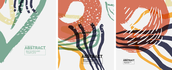 Social media abstract backgrounds. Abstract hand drawn doodles. Vector illustration for covers, banners, flyers
