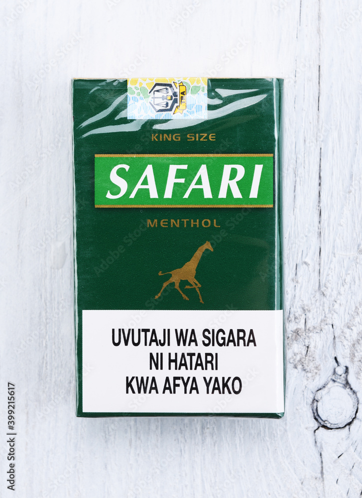ZANZIBAR - TANZANIA, AUGUST 17, 2019:Safari Menthol Cigarette made in  Kenya.British American Tobacco Kenya. Stock Photo | Adobe Stock