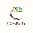 Best tree logo collections, perfect for company logo or branding. initial C tree design template