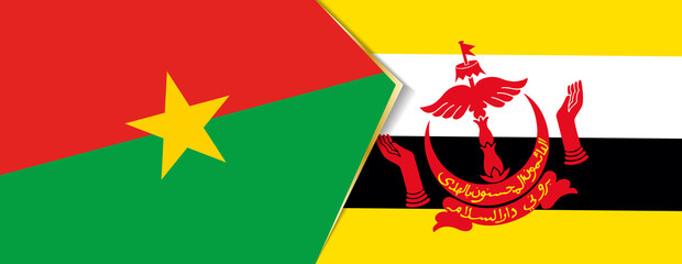 Burkina Faso and Brunei flags, two vector flags.