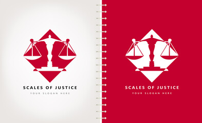 Wall Mural - Scales of justice logo vector design