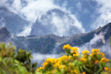 Wall Mural - Machu Picchu inca town seen from start Salkantay trek