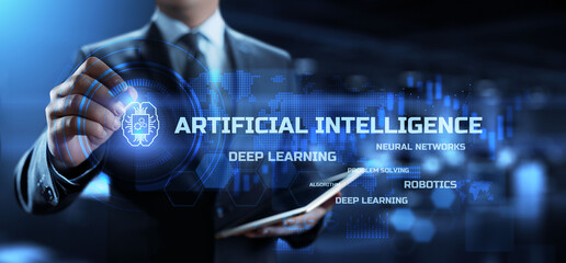 AI, Artificial intelligence, Machine learning, neural networks. Modern technology innovation automation concept.