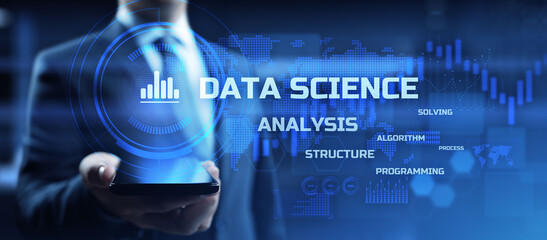 data science. big data analysing methods. information technology concept.