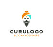 Guru Logo template.Vector Guru head icon design.