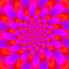 Wall Mural - scarlet flower. red flower blossom. optical expansion illusion.