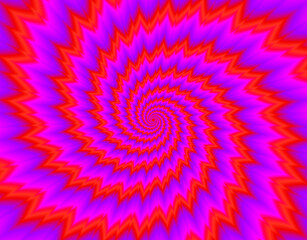 Wall Mural - pulsing red spirals. optical expansion illusion.