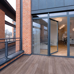 Balcony with window doors