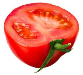  fresh tomato slices isolated on white background