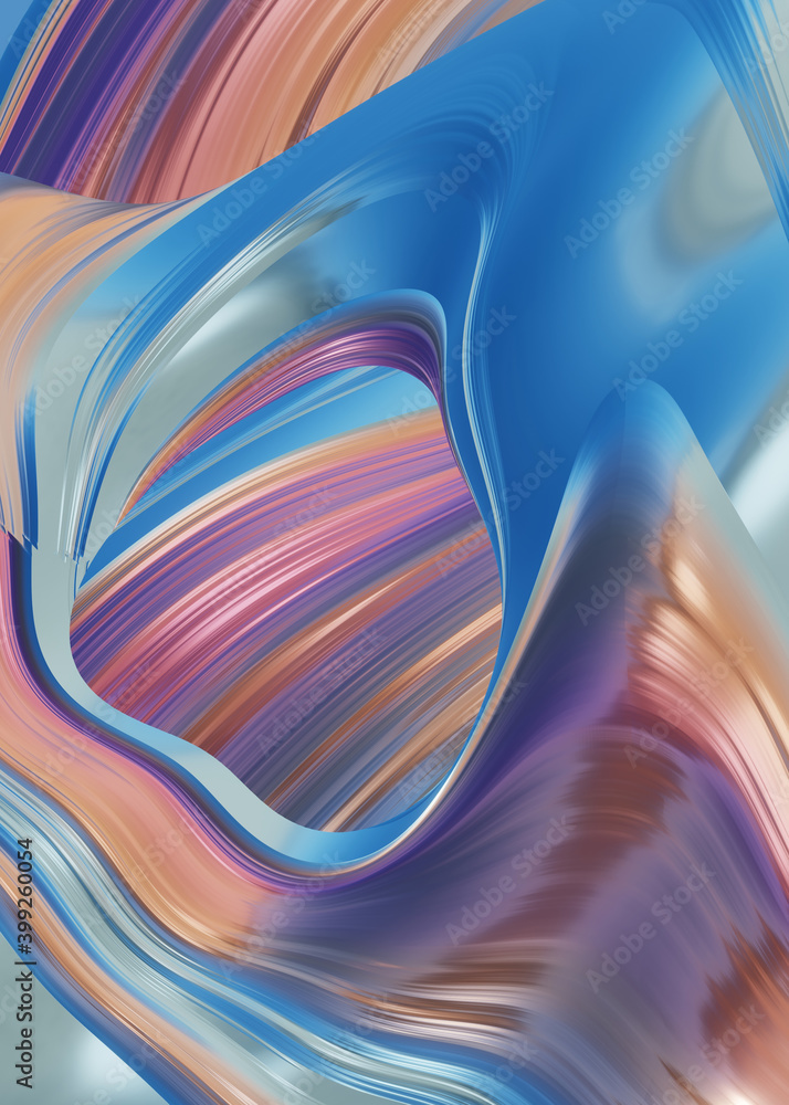 Colorful wavy surface with creative distortion close up with modern ...