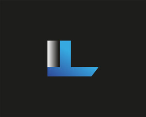 initial letter IL logotype company name colored blue and silver swoosh design. isolated on black background.