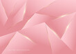 © Pramote - Abstract triangles pink design geometric background decor golden lines with copy space for text. Luxury style.