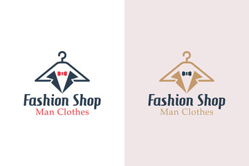 awesome fashion shop logo. tailor man clothes vintage style design