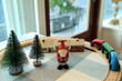 Pine tree and santa claus toy for Christmas decoration.